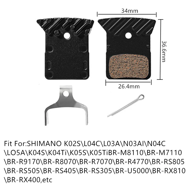 Bicycle Ceramic Disc Brake Pads Cooling Fins Ice Tech For Shimano XT SLX Deore DURA ACE ULTEGRA TIAGRA MTB Road Hydraulic Brake