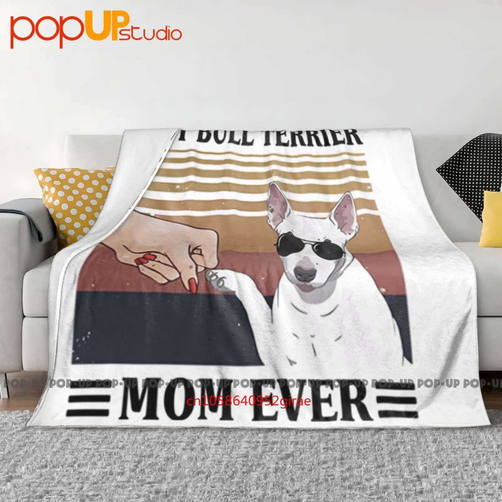 Best Bull Terrier Mom Ever Glasses Vintage Retro Ultra-Soft Blanket Quilt Winter Sofa Cover Bed Covers