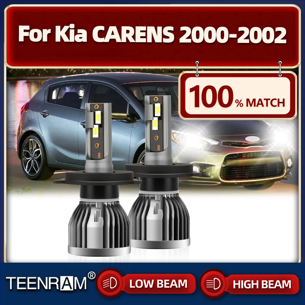 

20000LM LED Headlight Bulbs 120W Canbus Error Free Car Headlamp 6000K White Plug And Play For Kia CARENS 2000 2001 2002