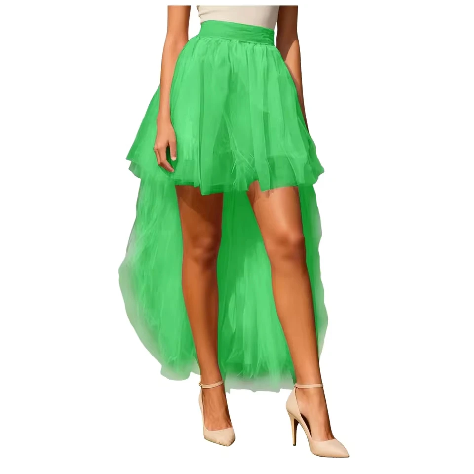 

Women Skirt Tutu Skirt Asymmetrical Long Colourful Multilayer Ballet Underskirt For Carnival Quick Drying Solid Skirts