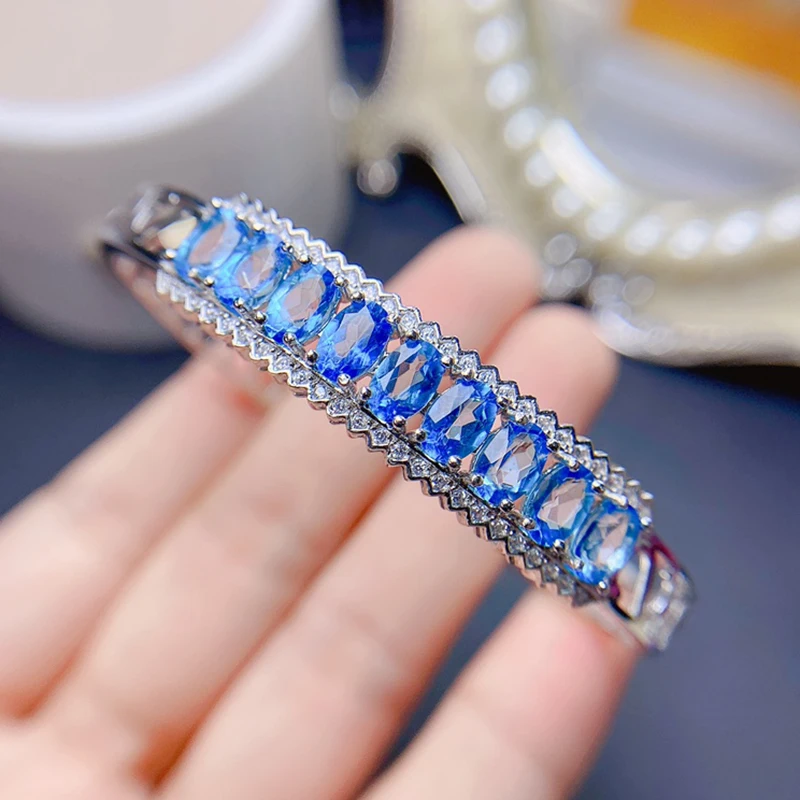 

Natural Topaz Bracelet for women silver 925 jewelry luxury gem stones 18k gold plated free shiping items