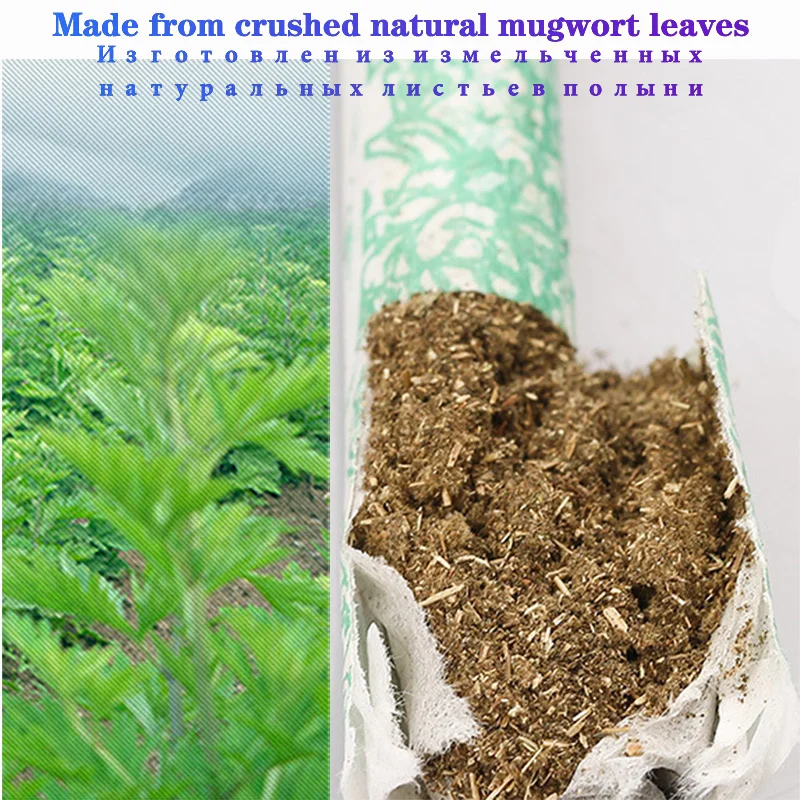 Rollos de Mugwort para masaje, palos de moxibustión puro, masaje cálido, puntos de acupuntura, calefacción, terapia de Moxa, alivio del dolor, cuidado de la salud, 10 piezas