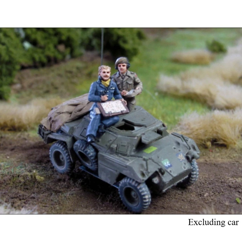 

1/72 Scale Diecast Resin Figure Model Kit WWII British Military Liaison Officer 2 Figures Unpainted