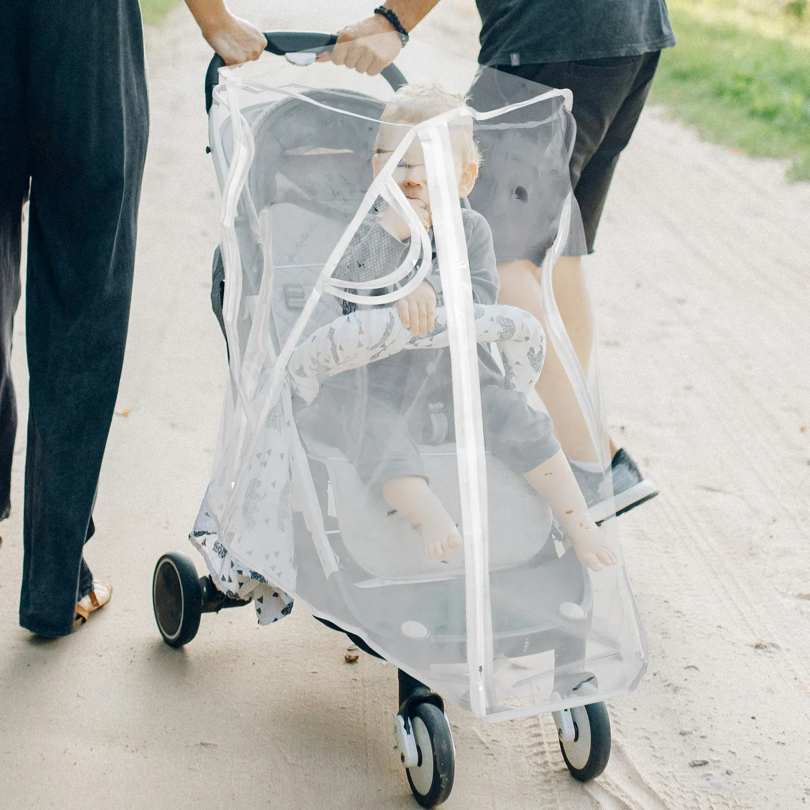 

Universal Baby Stroller Rain Cover Transparent Waterproof Windproof Protector Lightweight Easy Install Outdoor Use Stroller