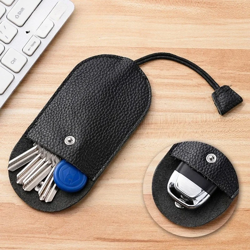 Large Capacity Pull out Key Holder Simple Portable Buckle Key Protective Cover Universal Car Key Ring Lock Bag