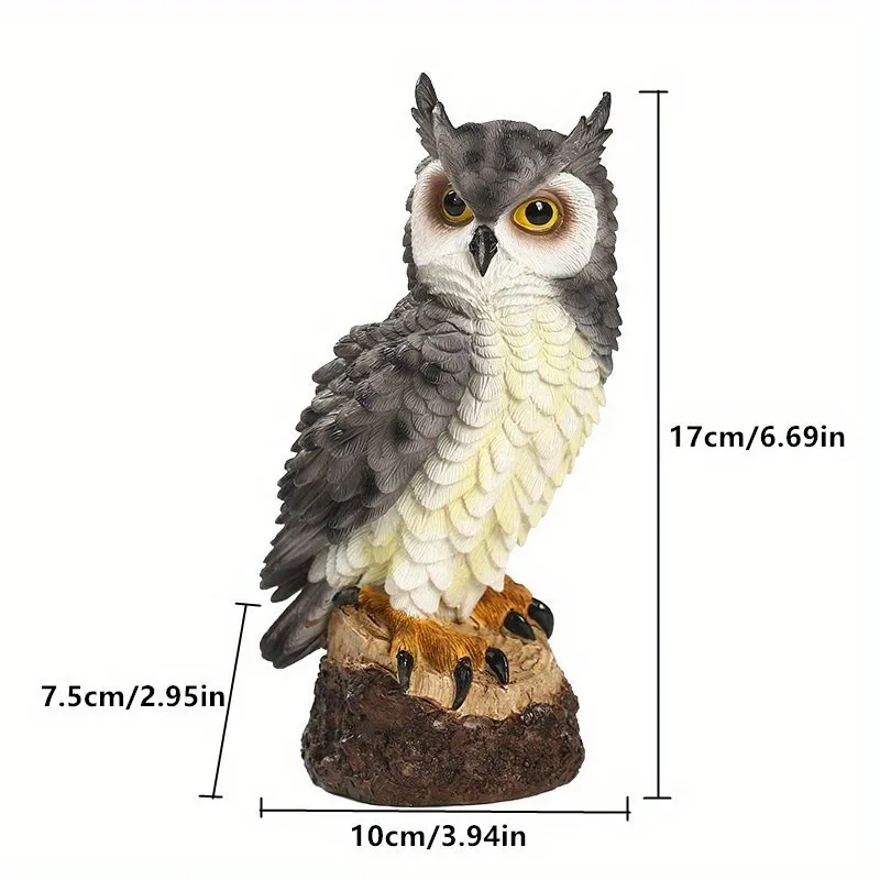 Resin Bionic Owl Ornaments Outdoor Porch Decorative Figurines for Portico Courtyard Animal Item Garden Sculpture Gift