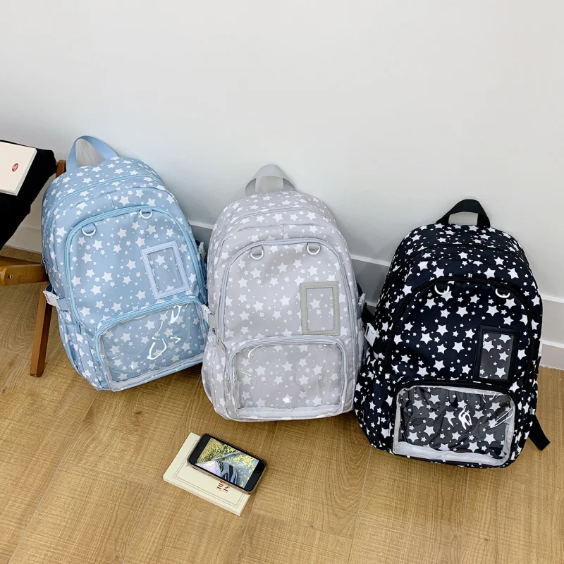 Tas Ransel Star Backpack untuk Siswi SMP Kapasitas Besar Tas Sekolah Siswa Penampilan Menarik Tas Ransel Ringan untuk E