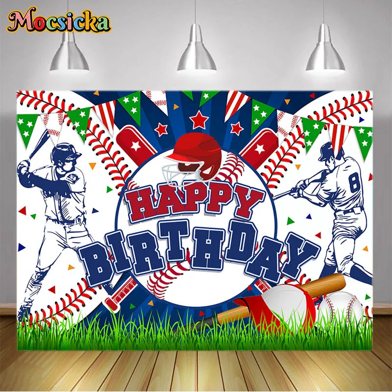 

Mocsicka Baseball Background Newborn Photography Background Boy Birthday Party Decoration Studio Photography Backdrop Photocall