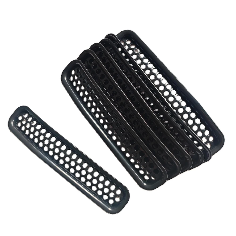 7-teiliges Frontgrill-Gittereinsätze-Abdeckungs-Zier-Set für Jeep Wrangler TJ 1997 1998 1999 2000 2001 2002 2003 2004 2005 2006 – Detail 7