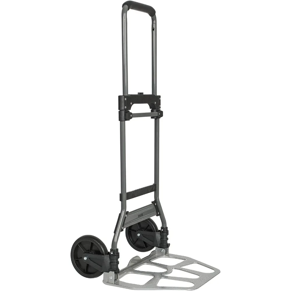 

Folding Hand Truck and Dolly, 264 Lb Capacity Heavy-Duty Luggage Trolley Cart with Telescoping Handle and PP+EVA Wheels