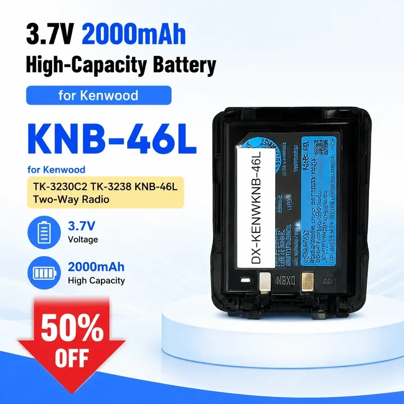

3.7V 2000mAh High-Capacity Battery for Kenwood TK-3230C2 TK-3238 KNB-46L Two-Way Radio Fast Shipping In Stock