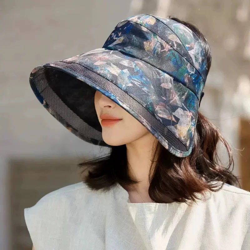 Women's Sun Hat: Summer Open-Top Hat for Middle-Aged and Elderly Women – Foldable, Fashionable Sun Protection Hat