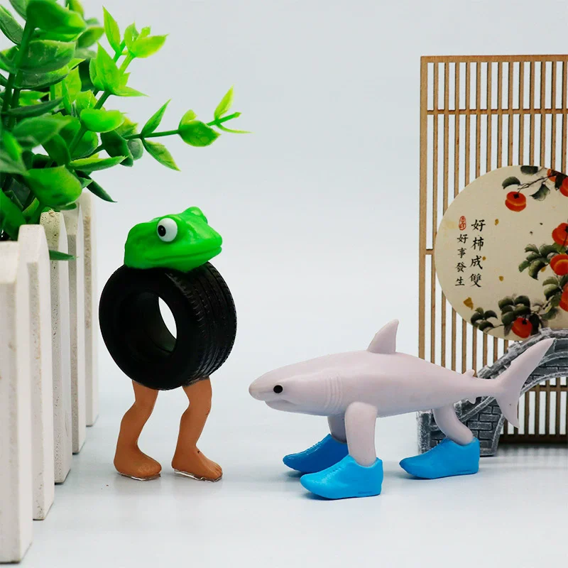 8PCS Tung Tung Tung Sahur Tralalero Tralala Italian Brainrot Anime Action Figure Set Ornaments Mini PVC Model Desktop Decor Gift