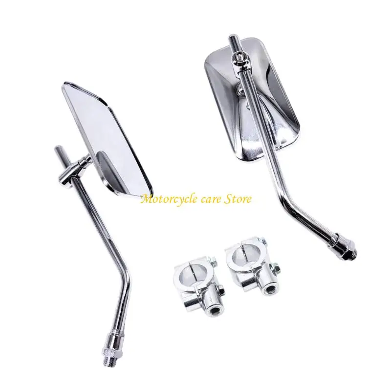 U75F All Weather Motorcycle Mirrors Featuring Quick Mount and Classical Look in Environments For City Commuting 1 Pair