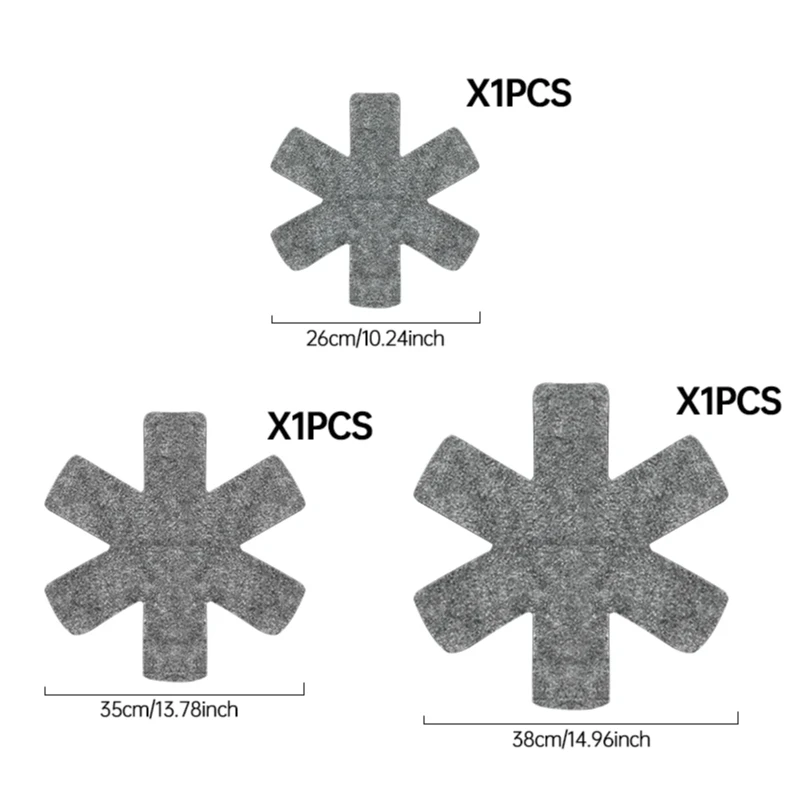 Ensemble de protections de casseroles et de casseroles, protecteurs de casseroles empilables Non tissés, tampons de séparation de casseroles résistants à la chaleur, gain de place, accessoires de