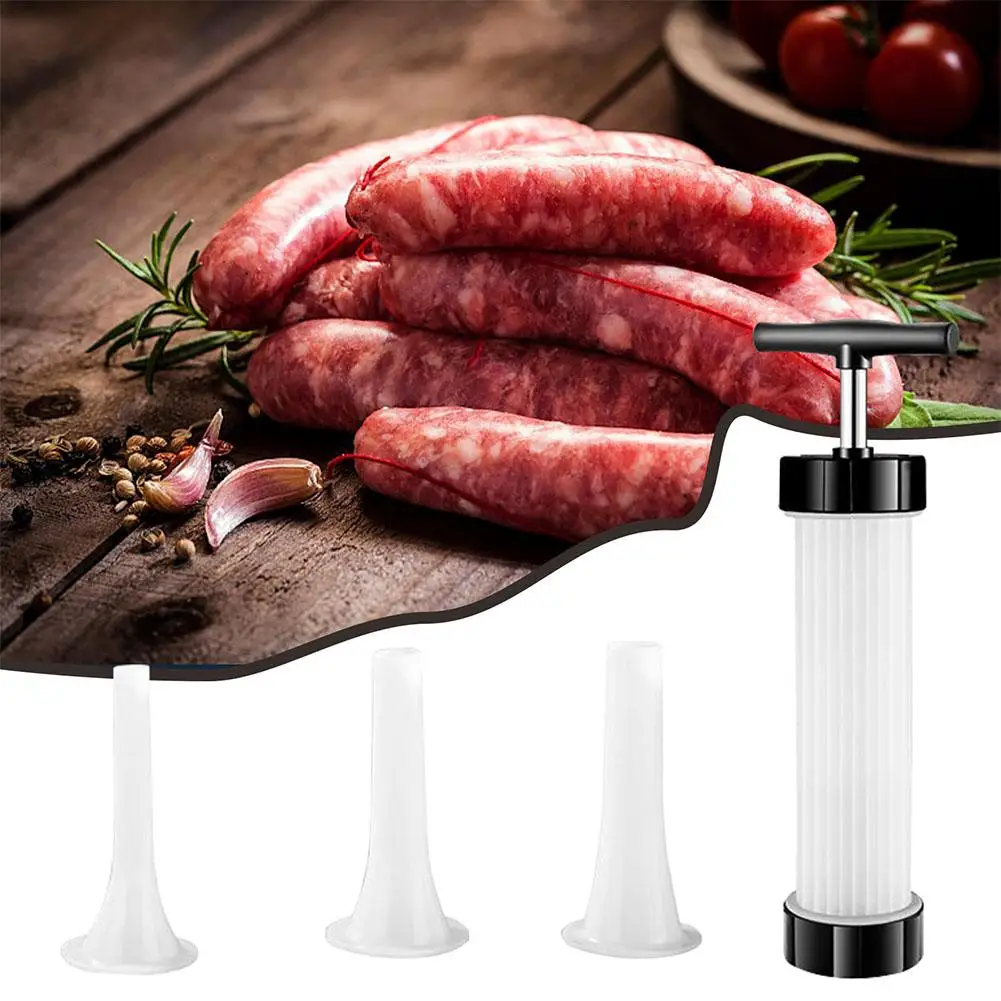 Manual Sausage Stuffer Machine - Homemade Sausage Stuffing Syringe Kitchen Gadgets Meat Injector Tool for Perfect Sausage Making