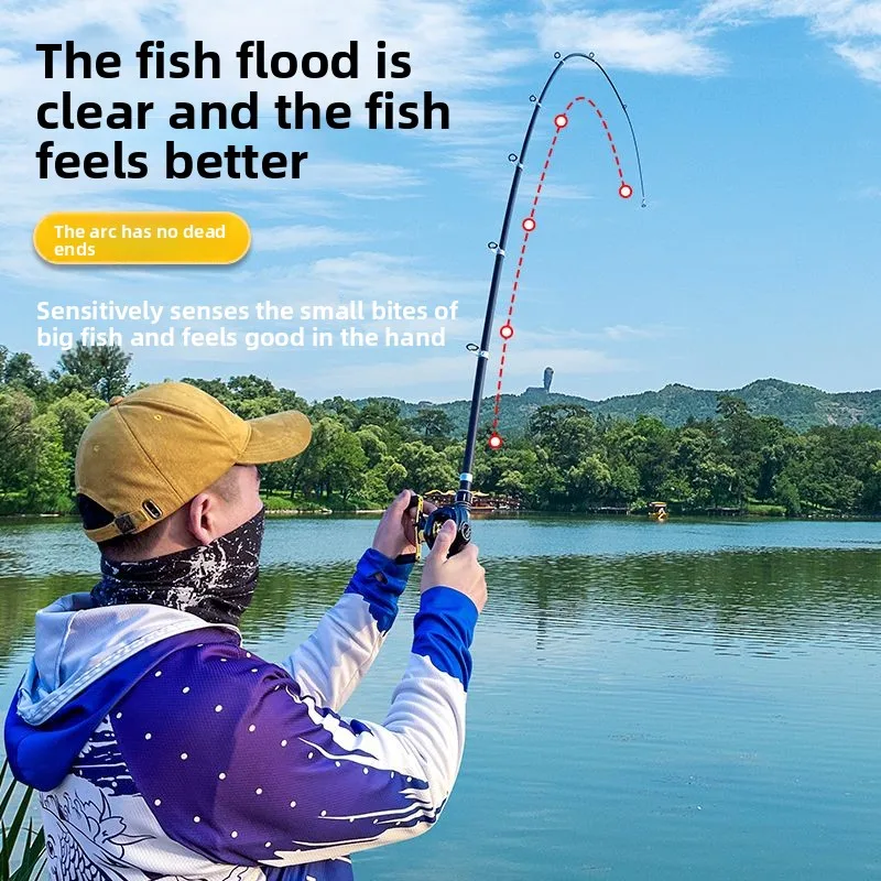 Ultra-Short Telescopic Fishing Rod - Collapsible Mini Crankbait Rod, Ultralight & Portable Sea Rod Kit for Travel Hiking