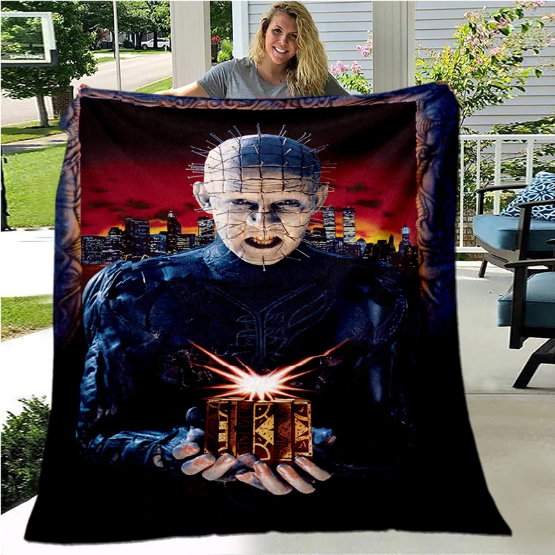 Hellraiser Blanket Lightweight Warm Horror Throw Blanket Soft Movie Blankets for Bedroom Kids Children