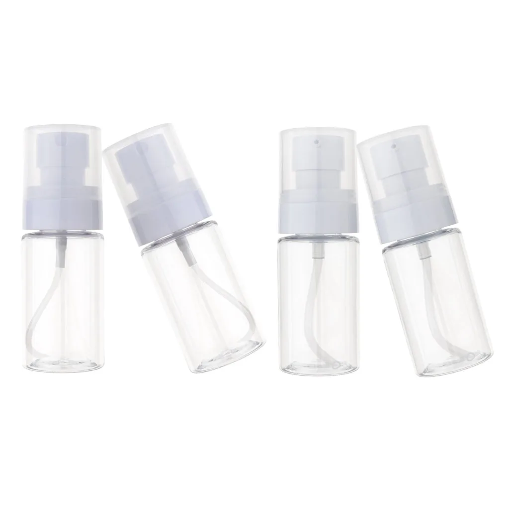 Clear Plastic Makeup Cosmetic Bottles Refillable Spray and Pump Travel Size Empty Container Set for Skincare