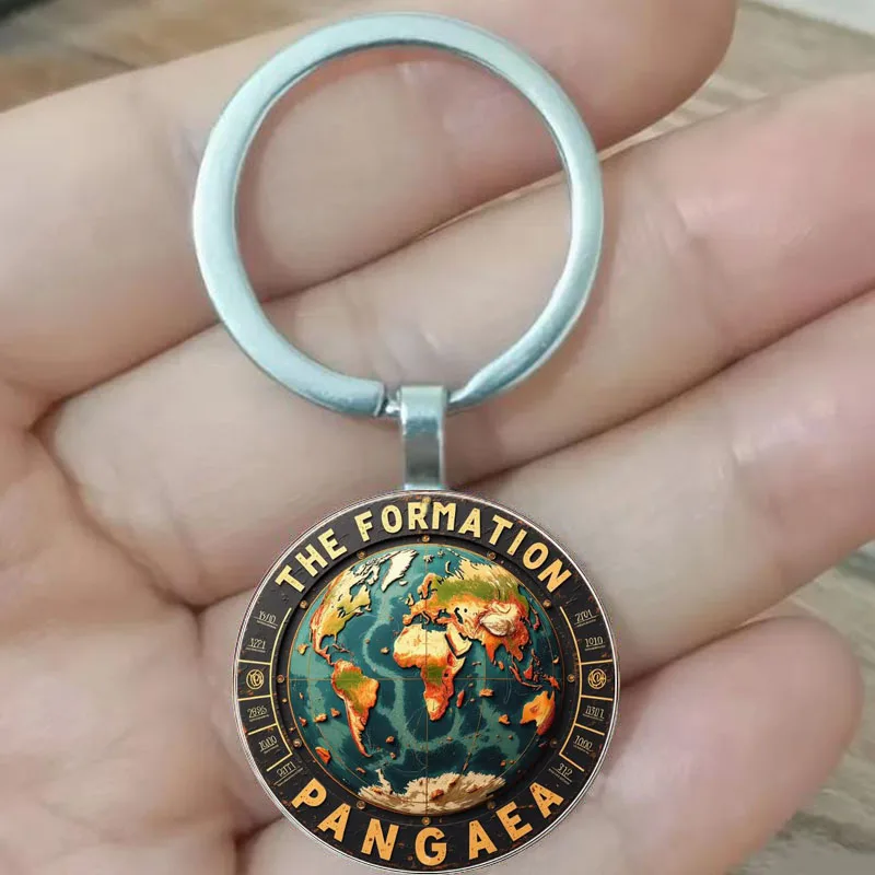 Carte rétro - Cadeau d’enseignant d’anniversaire de géographie parfaite avec des porte-clés continentale et océan