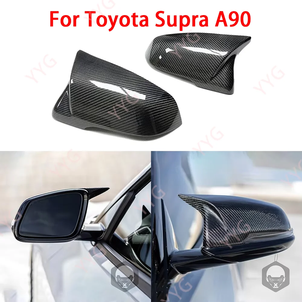 

For Toyota Supra A90 2018 2019 2020 2021 2022 2023 2024 Car Accessories Real Carbon Fiber Replacement Rearview Mirror Cover