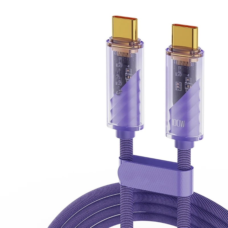 USB C to USB C 100W Fast Cable with Clear Housing and E-Marker