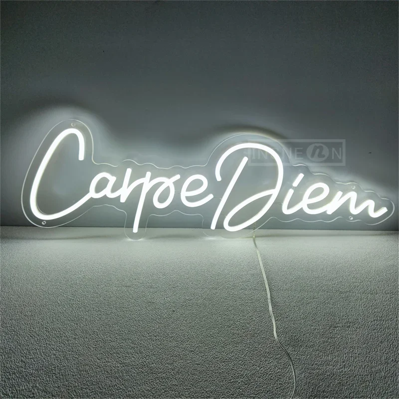 Carpe Diem Neon Sign, for Wall Decor, Club Party, Shop Home, Bedroom Wall Hanging LED Decoration, Birthday Gift Lamps