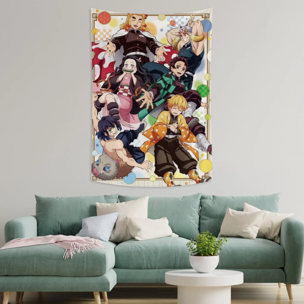 Demon Slayer Graphic Anime Tapestry  Room Décor Aesthetic Home Decoration Bedroom Wall Art