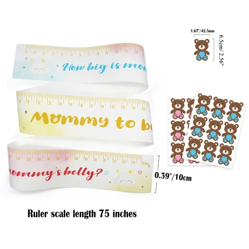 How Big is Mommy's Belly? Includes 1 Mommy's Belly Measuring Tape and 12 Stickers, Gender Neutral Fun Baby-Shower Game