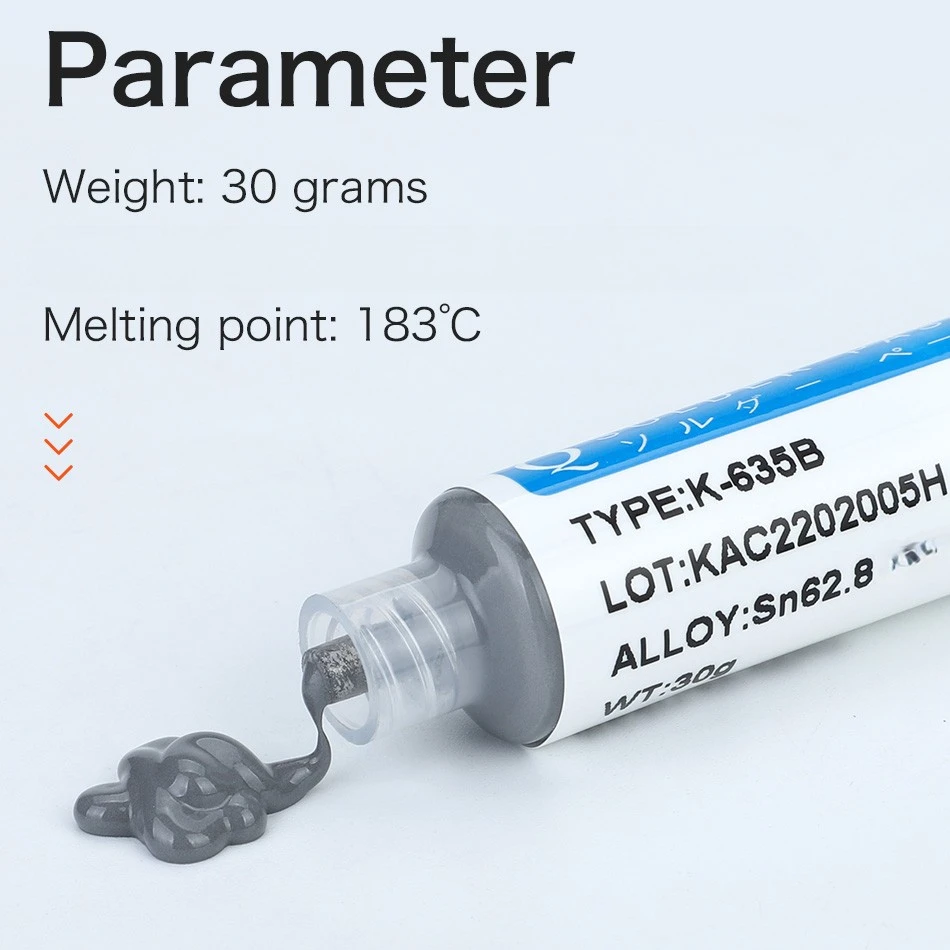Seringue sans plomb à basse température, pâte à souder SMD, Flux pour soudure, réparation LED, Sn42Bi58, SMD, 30g, 50g, nouveau type