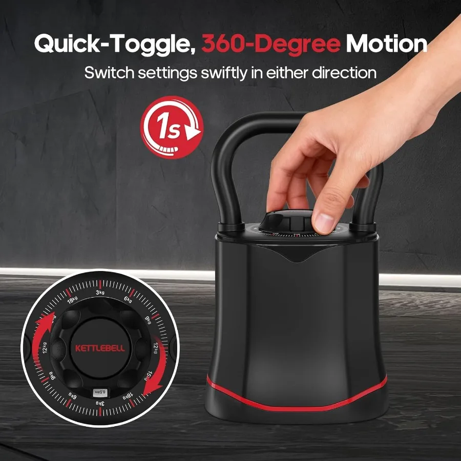 Adjustable Kettlebell Weight Set-Quickly Adjusts Weights Comfortable Grip Ergonomic Kettlebell Sets For Home Gym 3