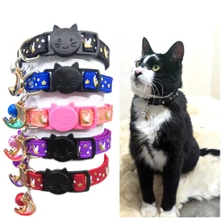 Moon and Star Cat Collar，Pets Collar with Bell Pendant - A Fashionable Safety Cat Accessory