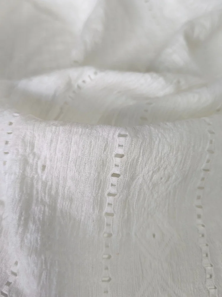 White diamond-shaped patterned mesh fabric for DIY children's clothes, children's wear