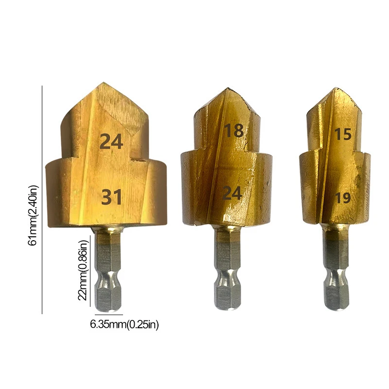 PPR Lifting Stepped Drill Bit Hexagon Shank Water Pipe Connection Tool 20/25/32mm Full Open Process