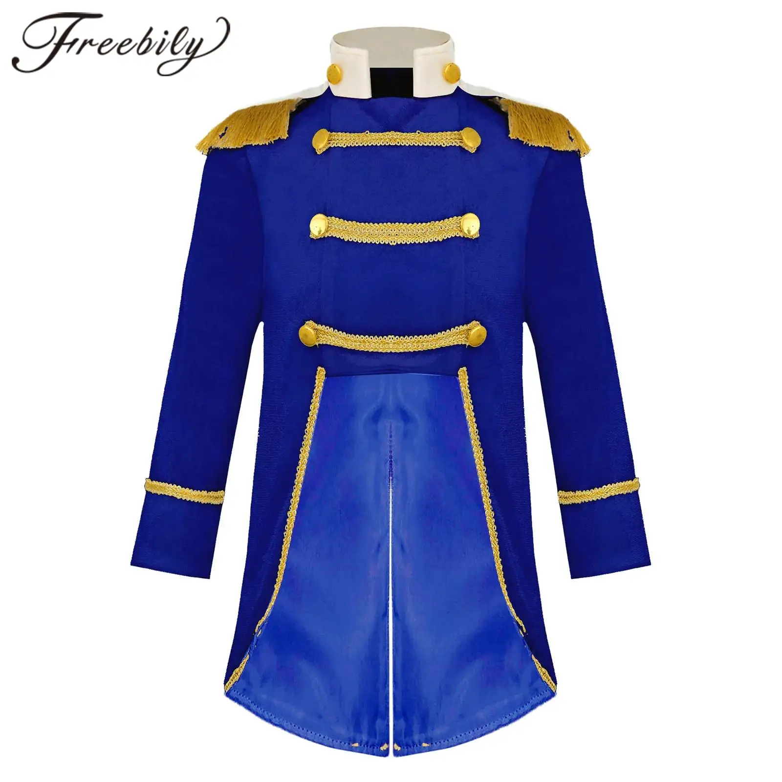 Children's Boys Ringmaster Circus Costume Royal Court Style Velvet Tailcoat Kids Cosplay Renaissance Gothic Medieval Jacket