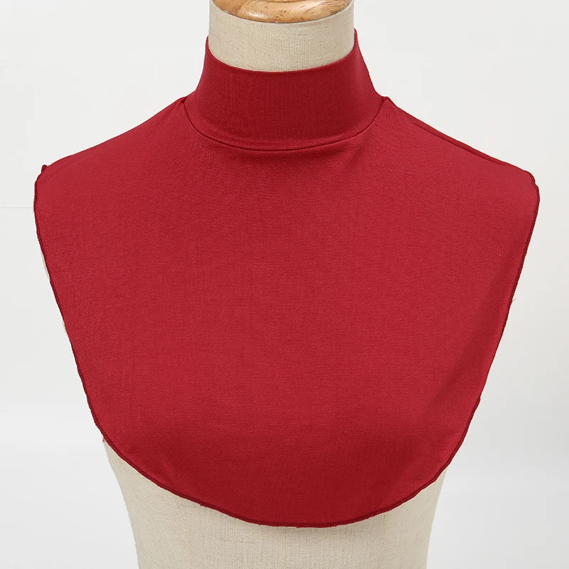 Winter Modal High Neck Gefälschte Kragen Frauen Einfarbig Mode Warme Abnehmbare Kragen Elastische Jersey Rollkragen – Detail 14