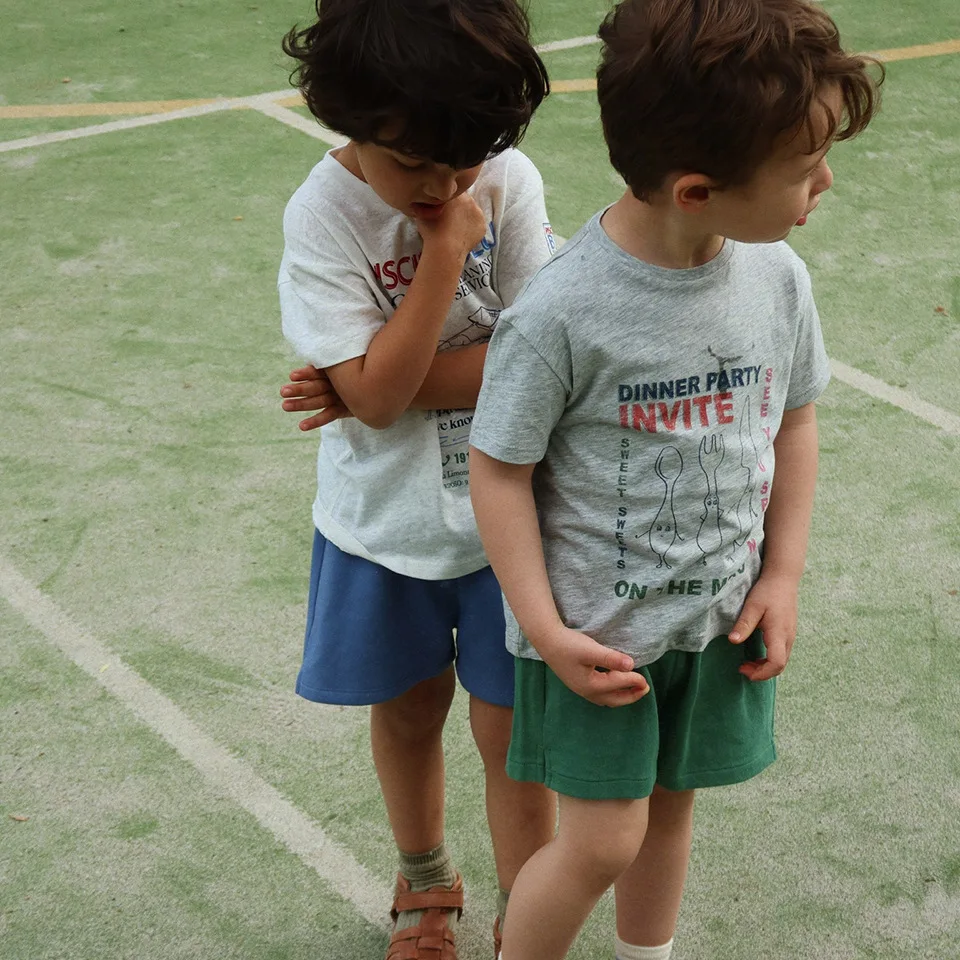 Summer 2026 New Stock Kids' Clothing Set Cartoon T-Shirt with Sequins Short Sleeve Top And Shorts Pant Mesh Skirt for Boys Girls