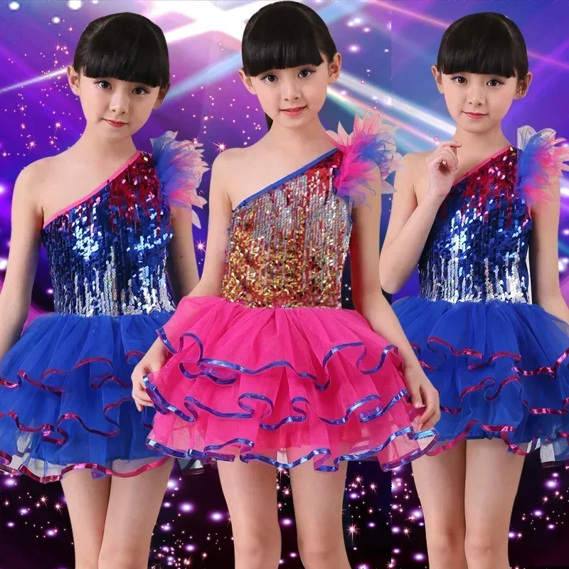 

2026 new Child modern dance performance clothing Children's jazz dance sequined Tutu Dancewear Girls Ballet Dress high quality