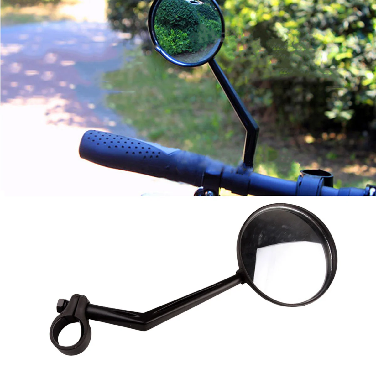 

2Pcs Adjustable Universal 360 Degree Rotate Bike Rear View Mirror Large Lens Scratch Resistant Reflector for 15-35Mm Handlebar