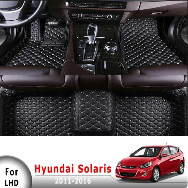 deal Custom Car Floor Mats For Hyundai Solaris Accent Verna 2011 2012 2013 2014 2015 2016 Auto Interior Carpets Covers Accessori