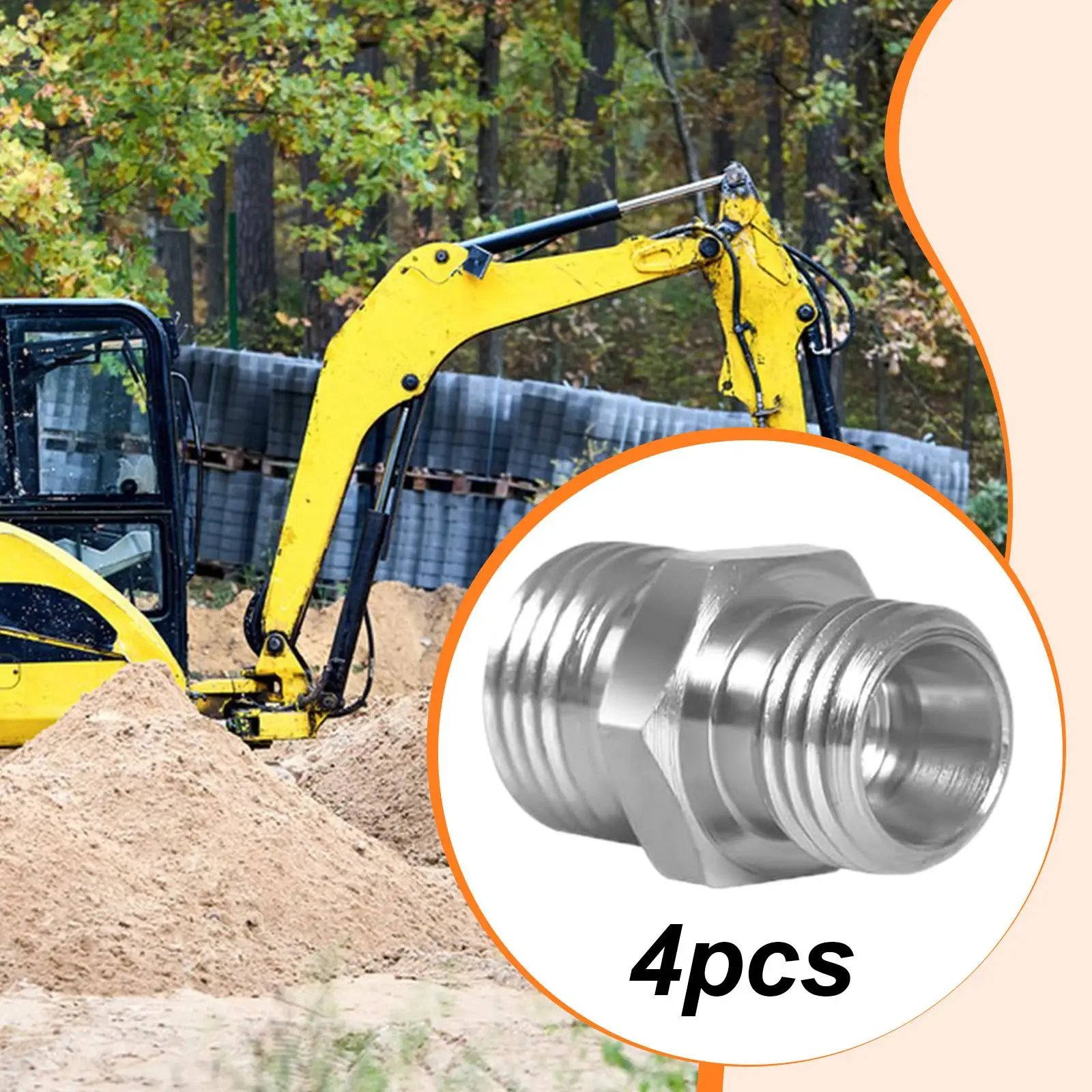 

4 Pieces M14 to M16 Hydraulic Adapter Upgrade Hose Connect Carbon Steel Reliable Performance Converter Thread Connector Fittings