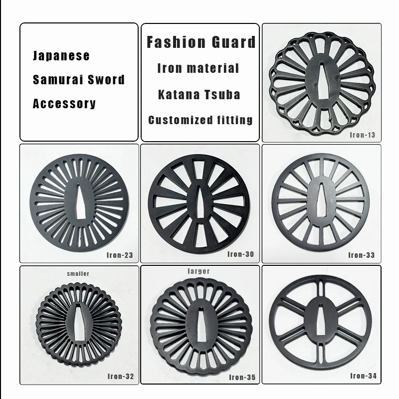

Antique Japanese Sword Tsuba For Katana/Wakizashi/Tanto Iron Guard,Customized Samurai Swords Accessory Fittings