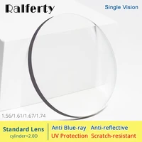 Ralferty 1,56 1,61 1,67 1,74 Lentes ópticas Anti luz azul Gafas graduadas Lentes ojos claros miopía dioptrías finas HMC Lentes