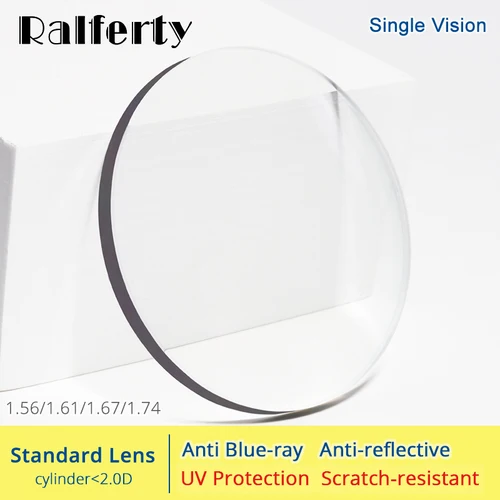 Imagen 1 del producto Ralferty 1,56 1,61 1,67 1,74 Lentes ópticas Anti luz azul Gafas graduadas Lentes ojos claros miopía dioptrías finas HMC Lentes