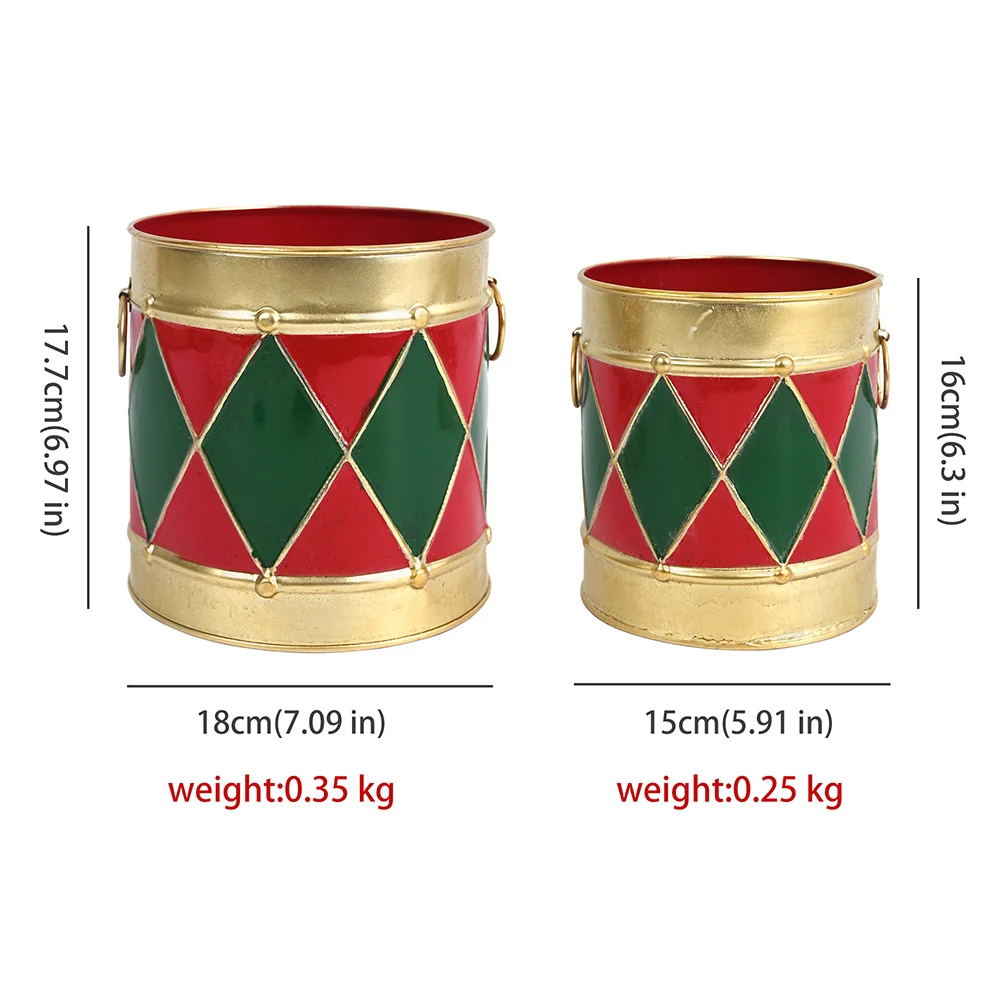 

Indoor or outdoor decorative bucket decoration Christmas decorations for home Christmas metal flower pot flower pot new year