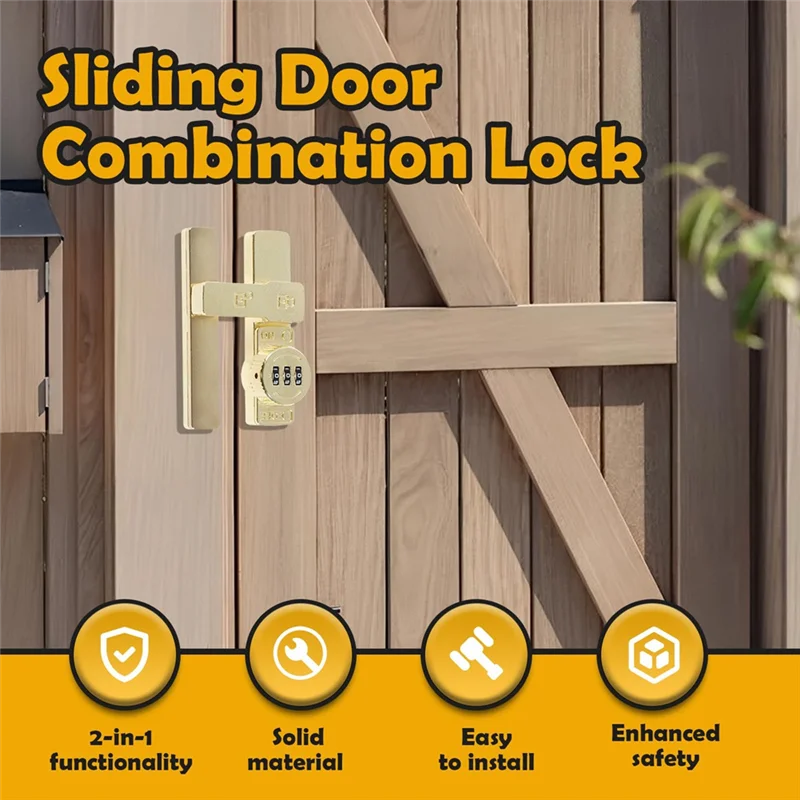 

CQMF-3-Digit Combination Flip Latch Lock For Barn Doors, 180° Sliding Password Security