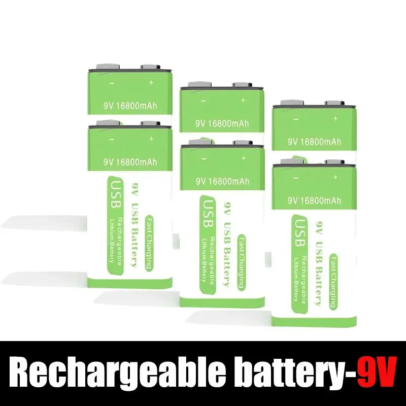 

16800mAh 9V Rechargeable battery, suitable for multimeters, microphones, smoke detectors, toys, etc. Free Type-c data cable