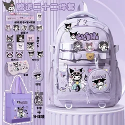 Sanrio-mochila de Anime de gran capacidad para niños, morral escolar con diseño de Cinnamoroll Kuruomi Melody, bonito, ideal para estudiantes