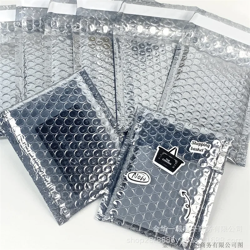 10Pcs Korean Y2K Advanced Sense Silver Translucent Bubble Mailer Kpop 3-inch Photo Card Packing Bag Card Shipping Packaging Bag