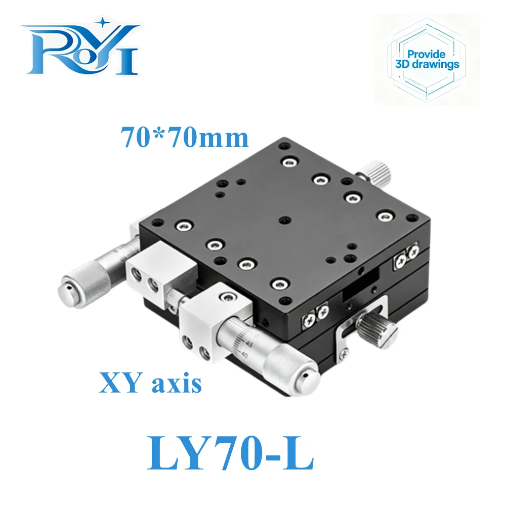 XY Axis 70*70mmTrimming Station Manual Displacement Platform Linear Stage Sliding Table XY40-C XY40-L LY40-R Cross Rail